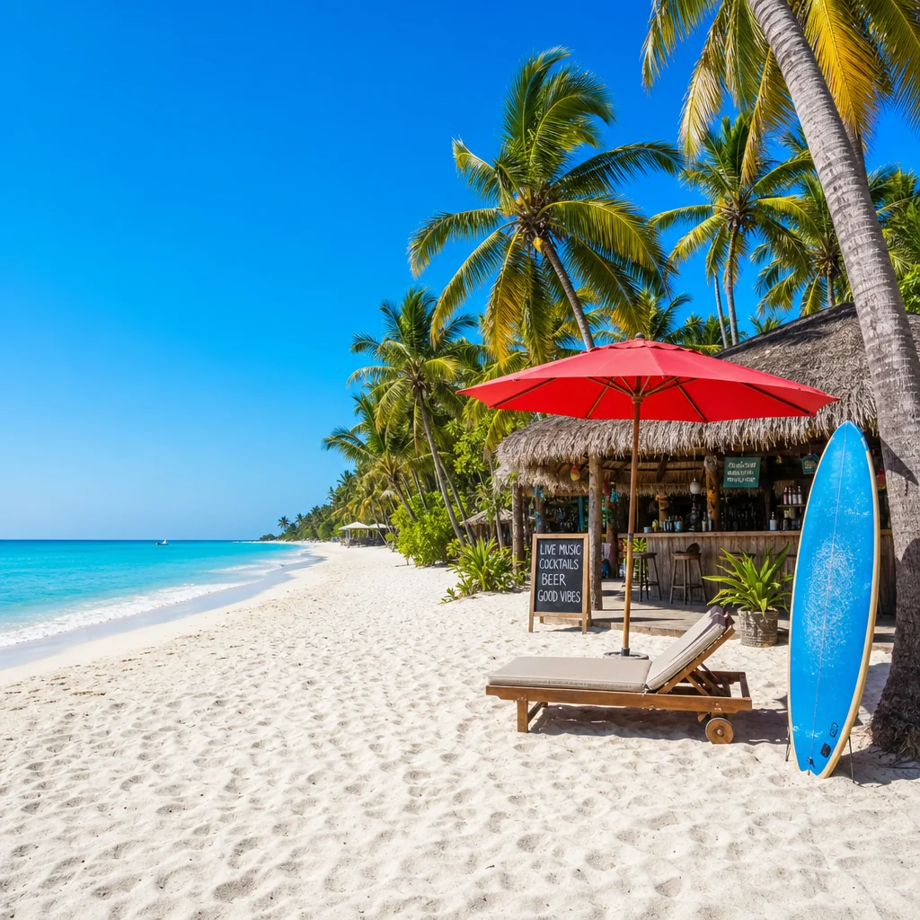 Pristine white sand shore of Camotes Island