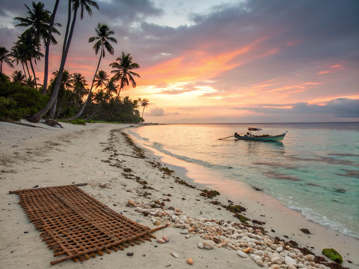 Golden sunrise over the tranquil Cebu coastline
