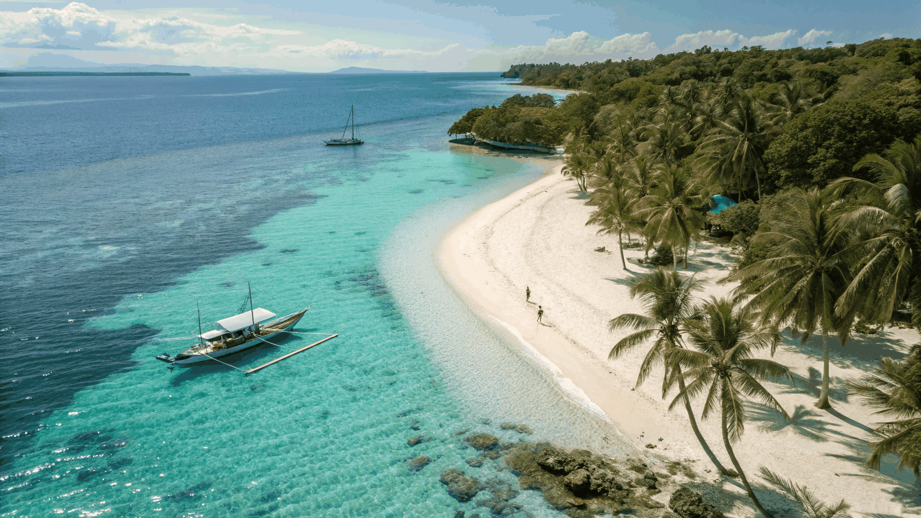 Panoramic view of Cebu coastline at sunrise