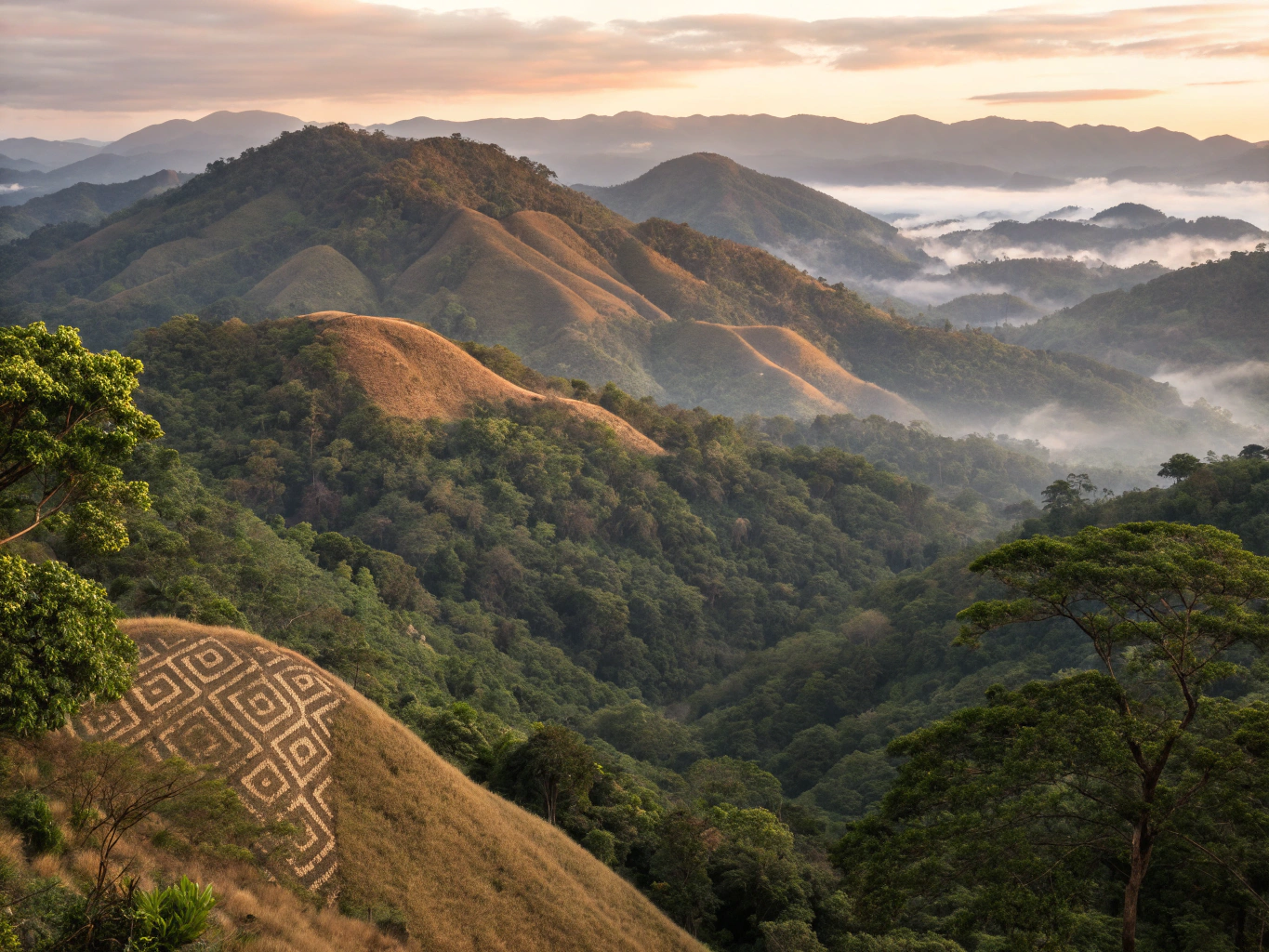 Lush mountain trail in Cebu