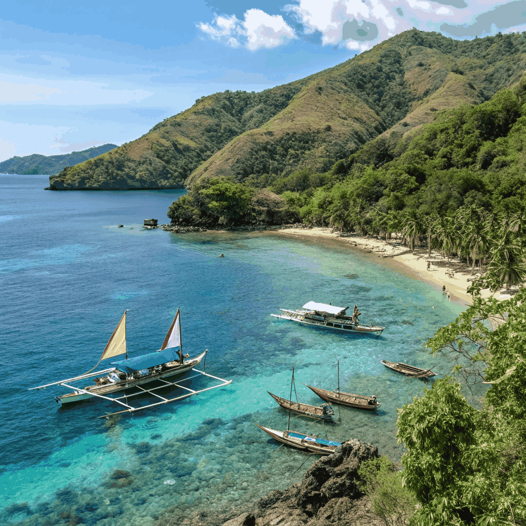 Historical depiction of Magellan landing on the shores of Cebu